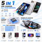 5-in-1 Car Charger with Fast Charging, LED Ambient Light, Air Freshener & Starlight Projector – 45W