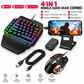 4 in 1 X2 Mobile Phone One Hand Video Game Keyboard Keypad Gaming LED + Color DPI Mouse